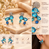 Aqua Puddle Crystal Stud Earrings