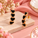 Black Loop Heart Earrings