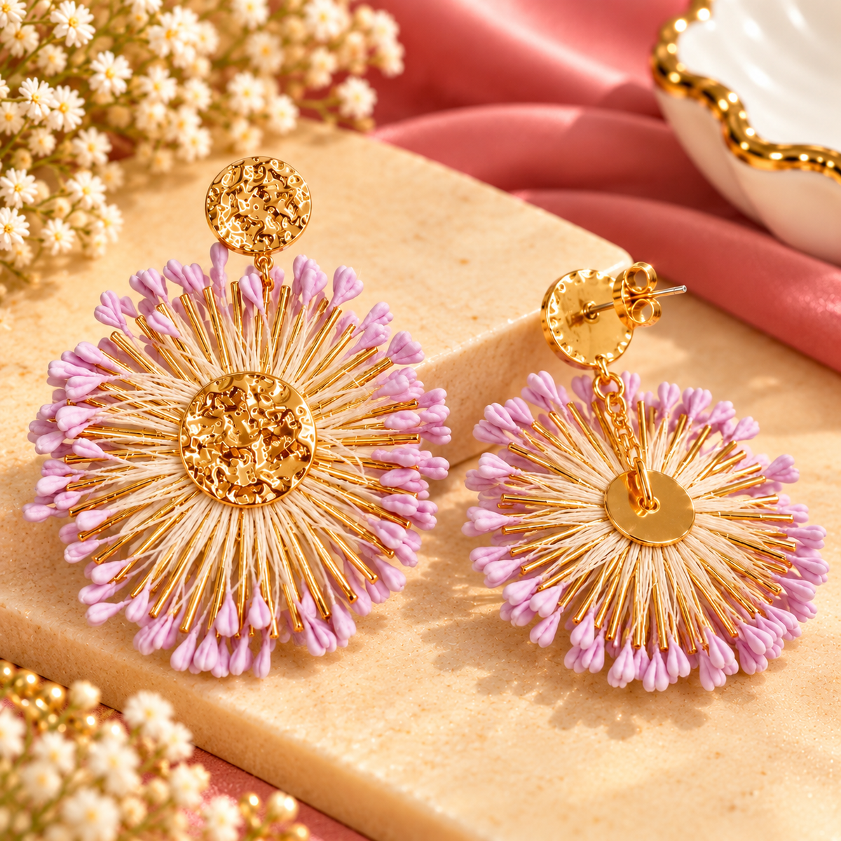 Golden Glow Statement Earrings
