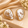 Dune Pearl Gold-Tone Statement Studs