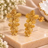 Triple Layer Flower Earrings