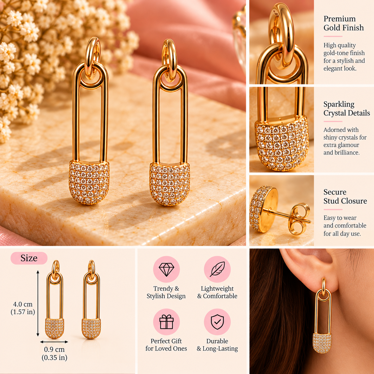 Safety Pin Earrings