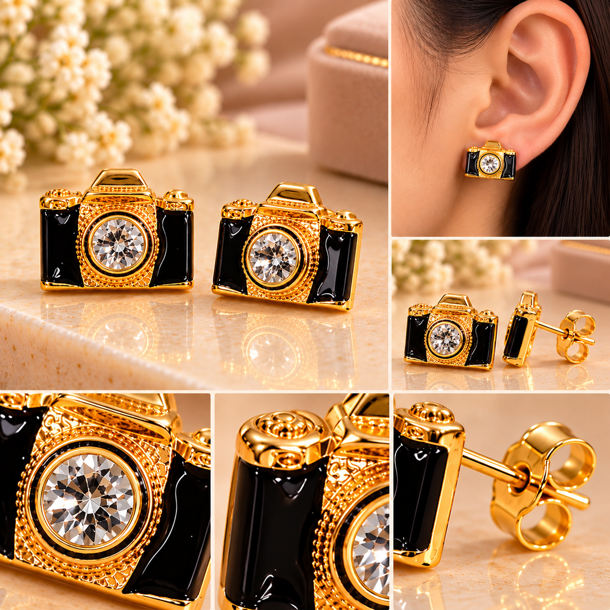 Camera Stud Earrings