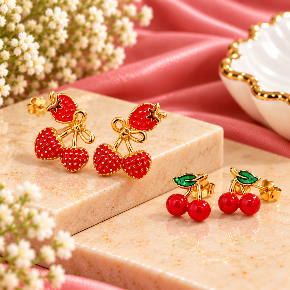 Cherry Combo Earrings Set