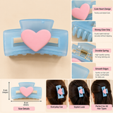 Blue Heart Hair Claw Clip