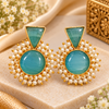 Ocean Bloom Elegant Statement Drop Earrings