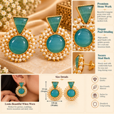 Ocean Bloom Elegant Statement Drop Earrings