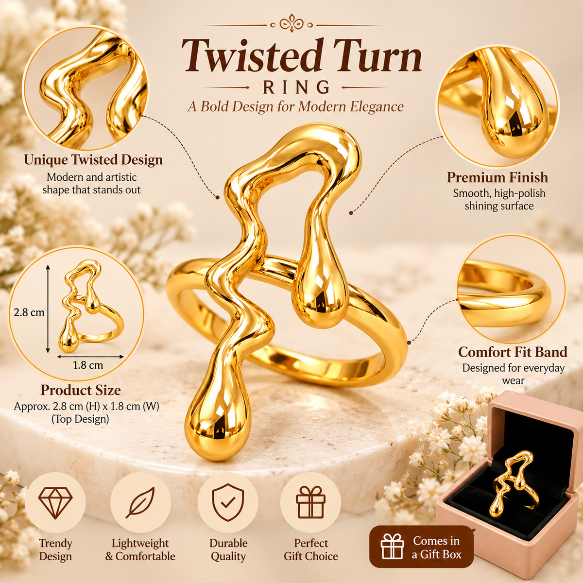 Twisted Turn Ring