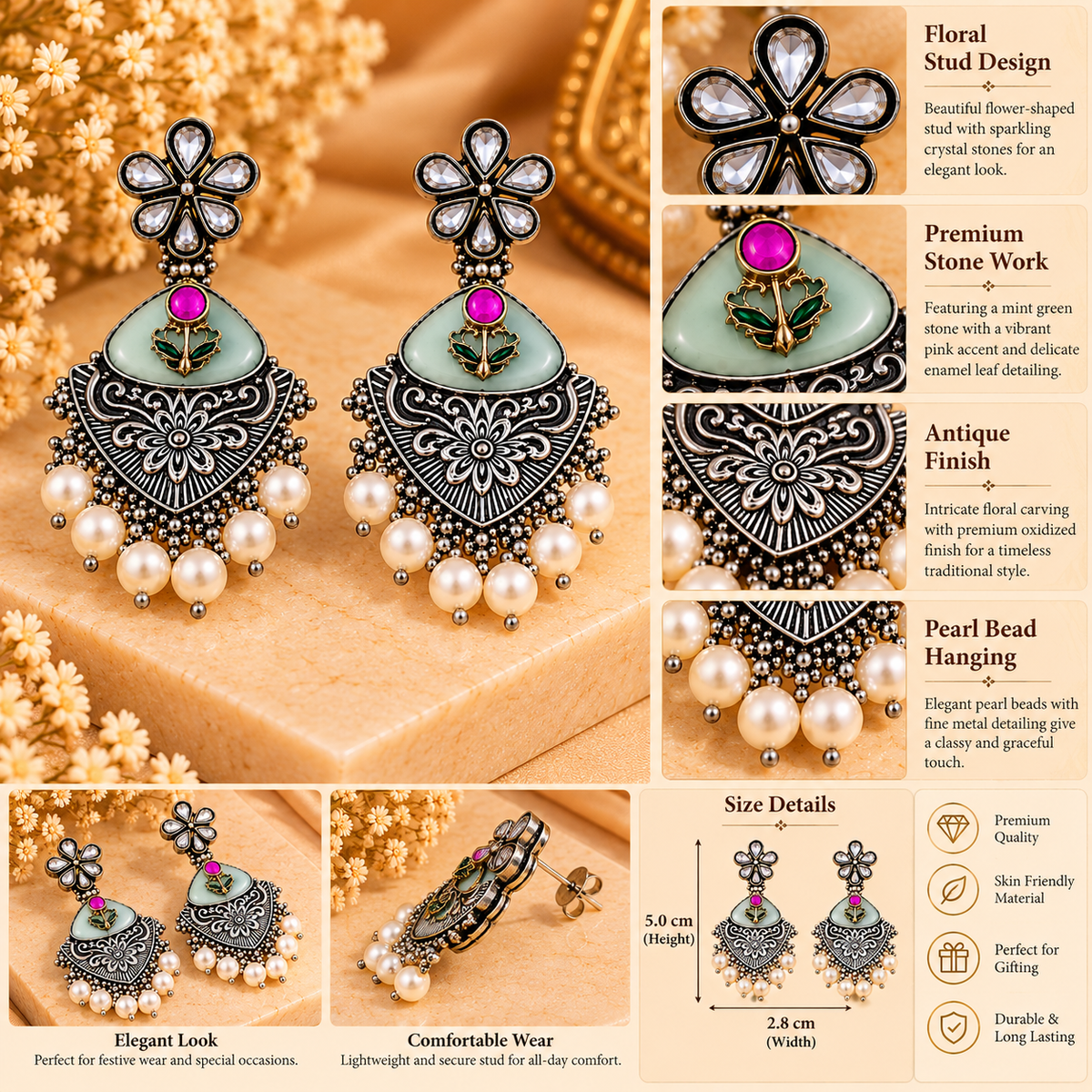 Oxidised Glamour Earrings