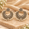Noor-e-Chandbalis Silver Pearl Drop Earrings