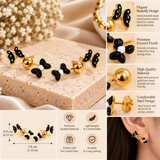 Black Butterfly Bow Earrings Combo