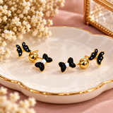 Black Butterfly Bow Earrings Combo