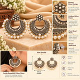 Noor-e-Chandbalis Silver Pearl Drop Earrings