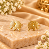 Cute Golden Elephant Stud Earrings