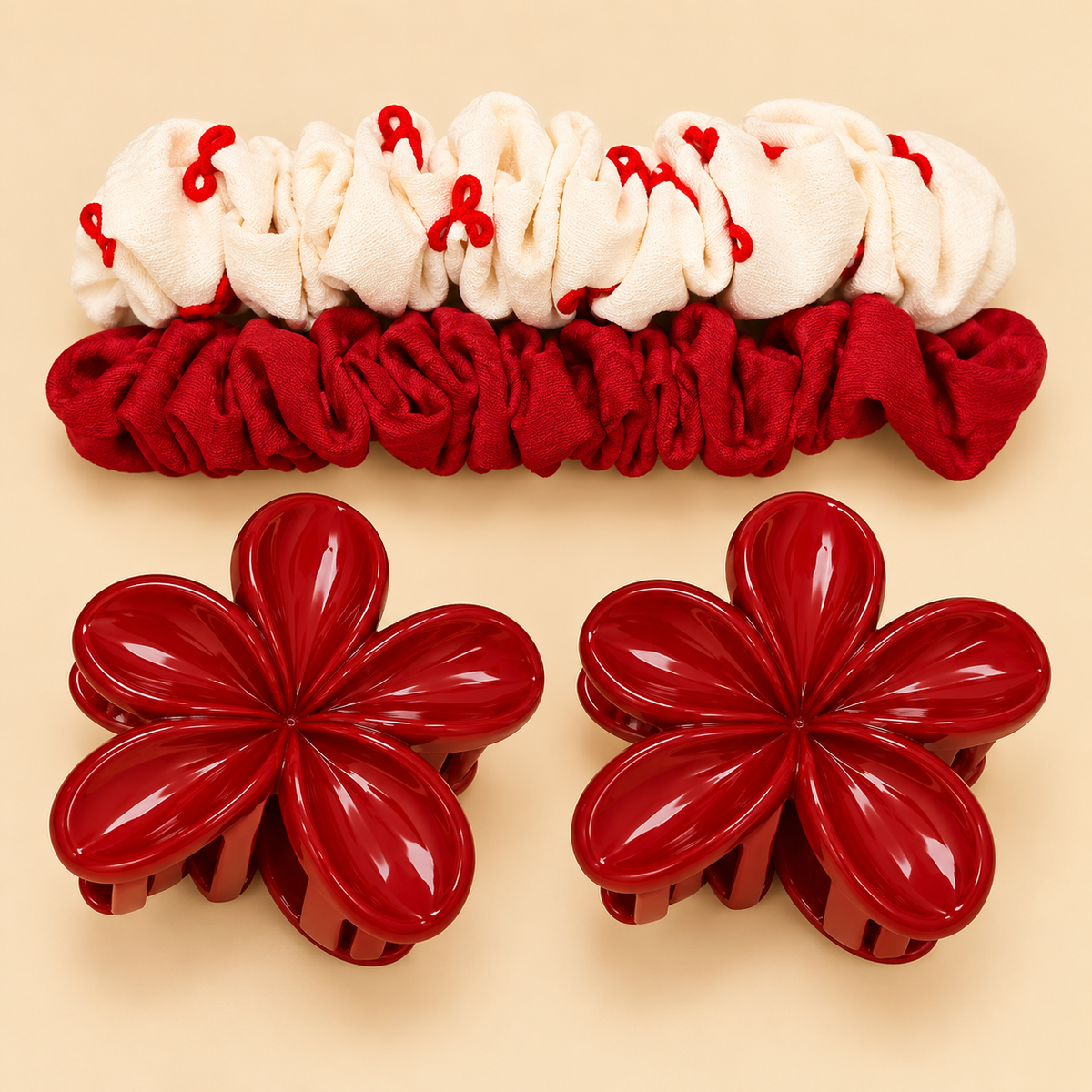 Flower Combo Hair Clips