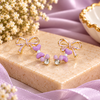 Purple Bow Crystal Earrings