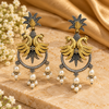 Blush Sage Dual Tone Peacock Pearl Earrings