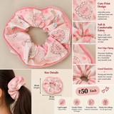Printed Fabric Scrunchies for Women