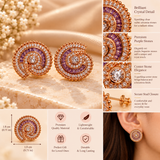 Snail Love Crystal Stud Earrings