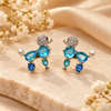Aqua Puddle Crystal Stud Earrings