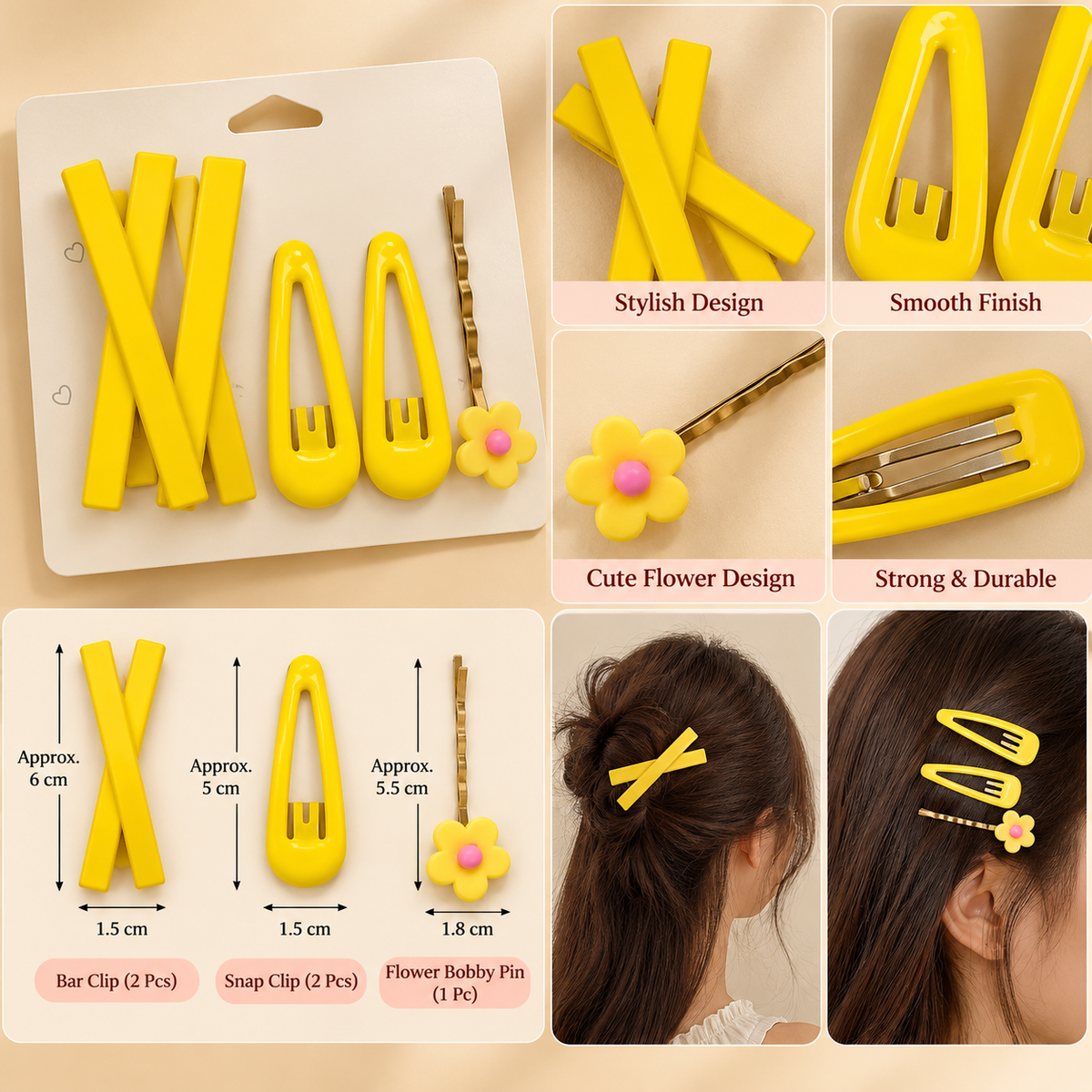 Cute Flower Hair Clips